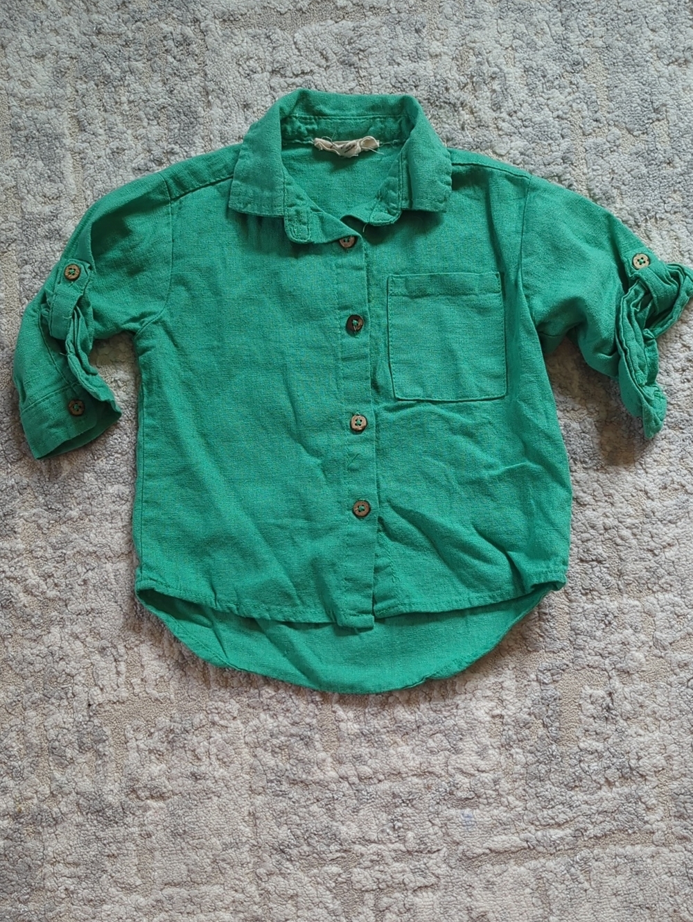 Jessica Simpson Green Button-Down Shirt Size 18 Months